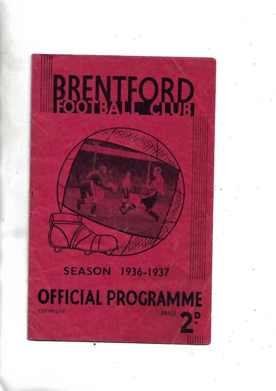 pre war football programme  10/10/36  Brentford V Manchester Utd  League for sale on Ebay