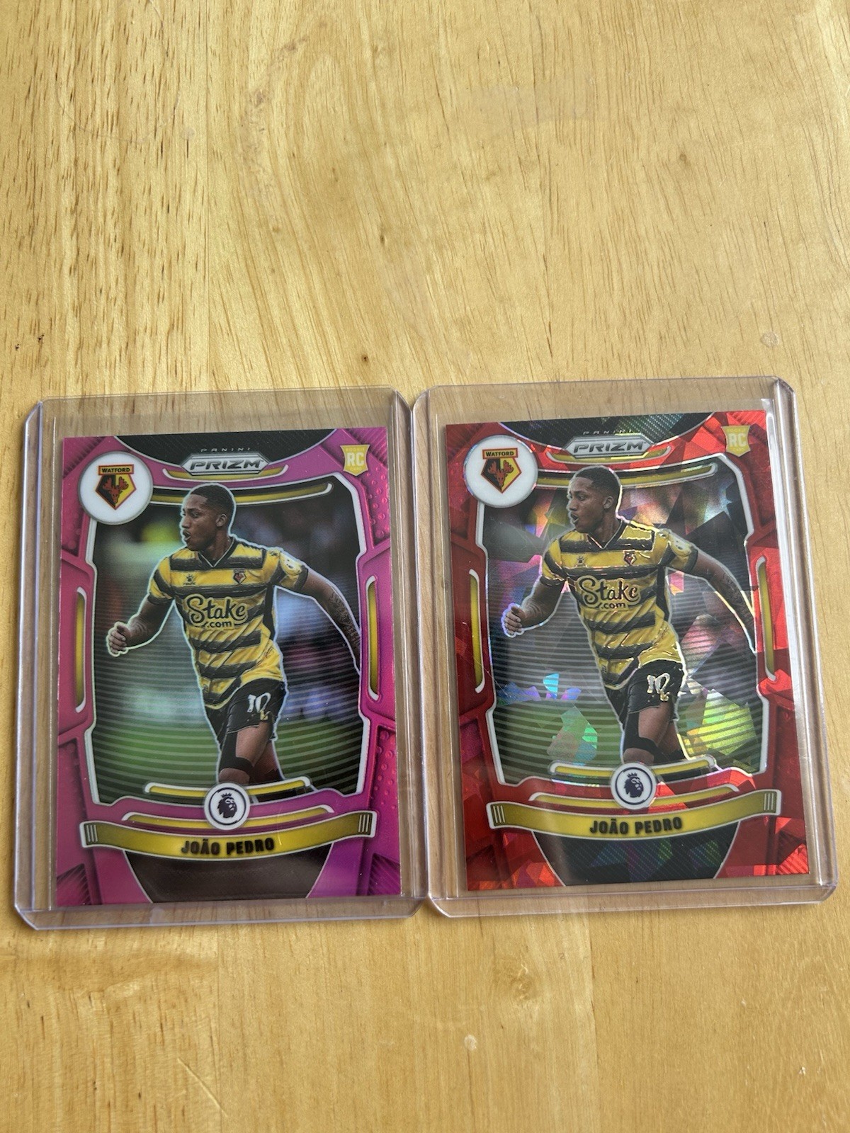 2021-22 Panini Prizm Joao Pedro RC Watford Pink & Red for sale on Ebay