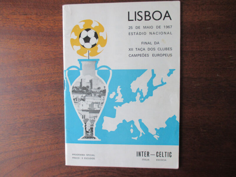 1967 Celtic v Inter Milan European Cup Final in Lisbon official programme rare for sale on Ebay