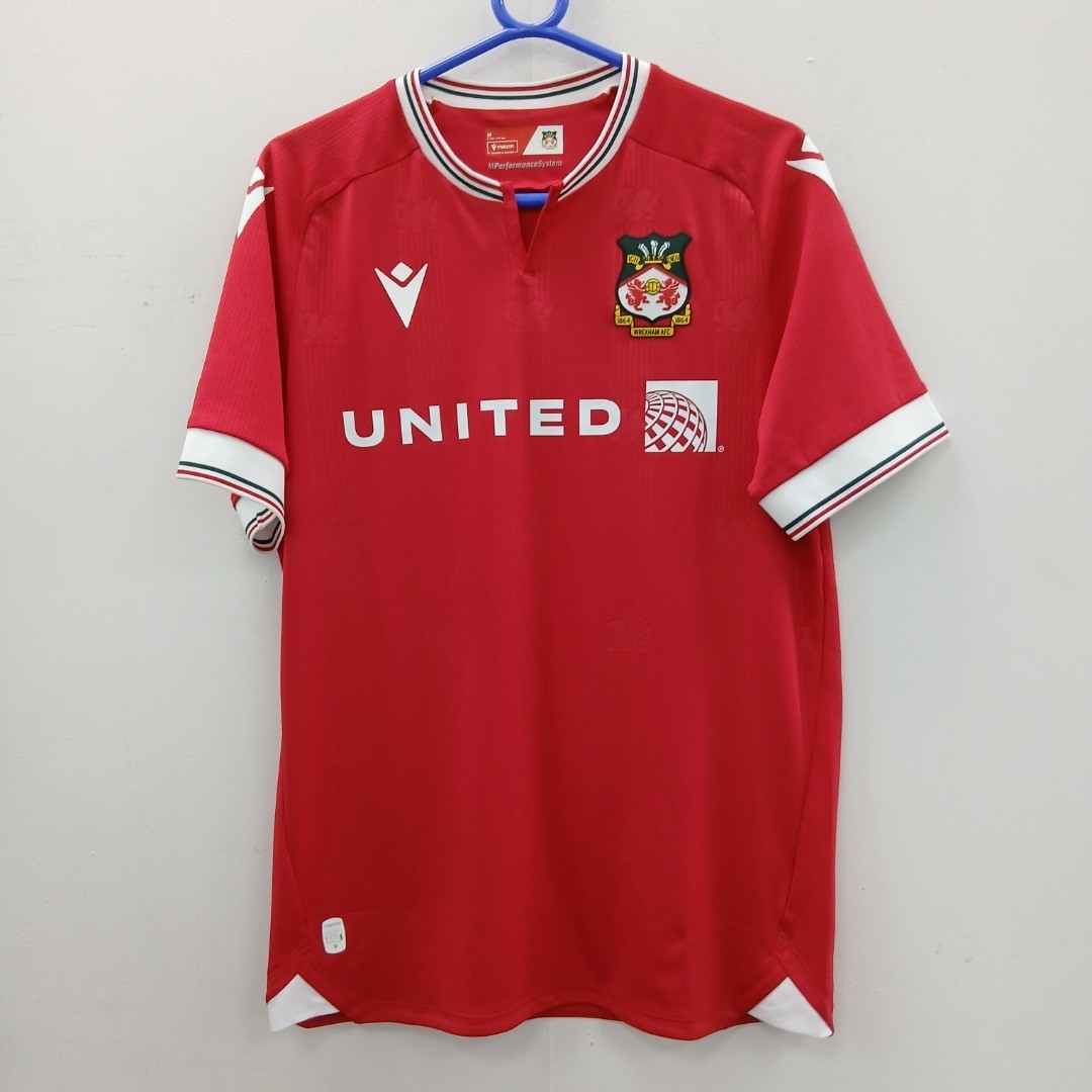Wrexham Football Shirt Mens Size M Red Macron RMF15-CAP for sale on Ebay
