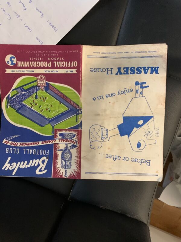 1961 lc semi final burnley v aston villa for sale on Ebay