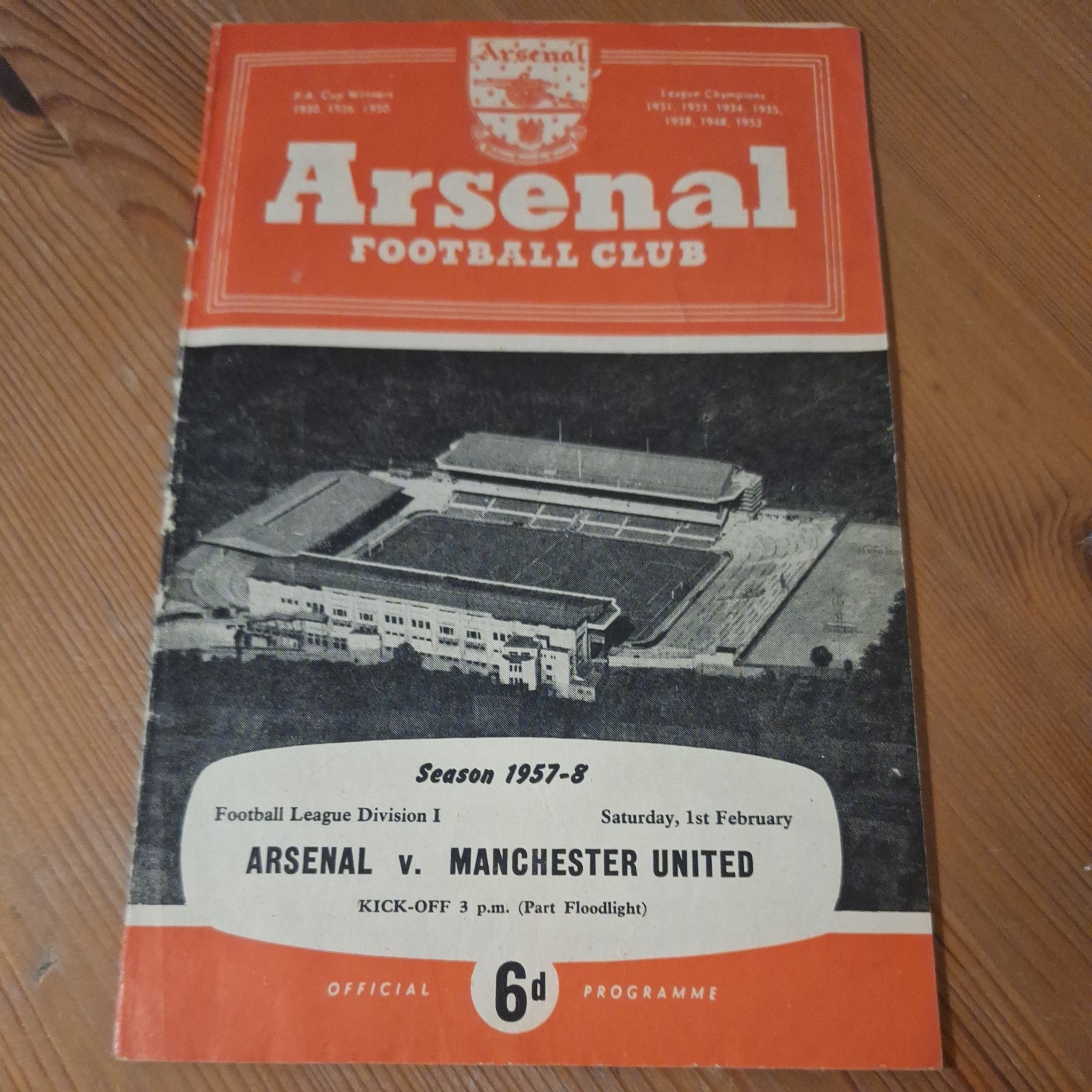 Arsenal v Manchester Utd 1957/58 Div 1 programme Busby Babes last before Munich  for sale on Ebay