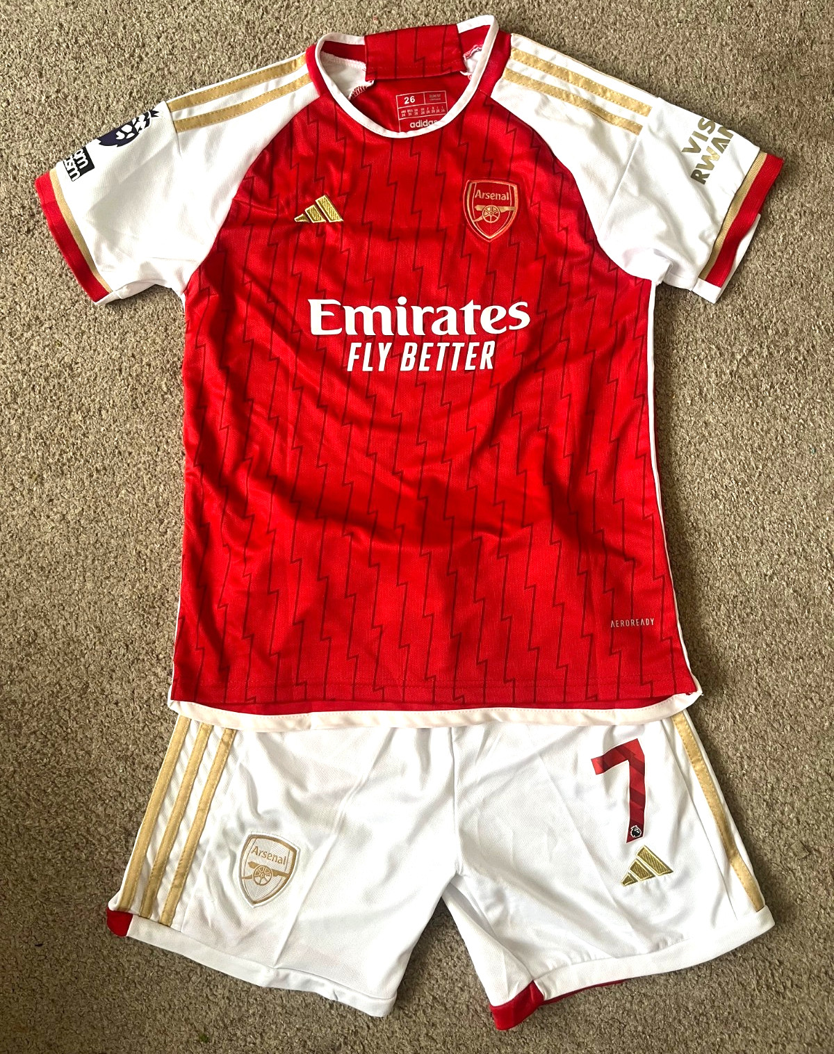 Arsenal Football Kit, SAKA 7, Youth 11-12 years old (New without Tags) for sale on Ebay