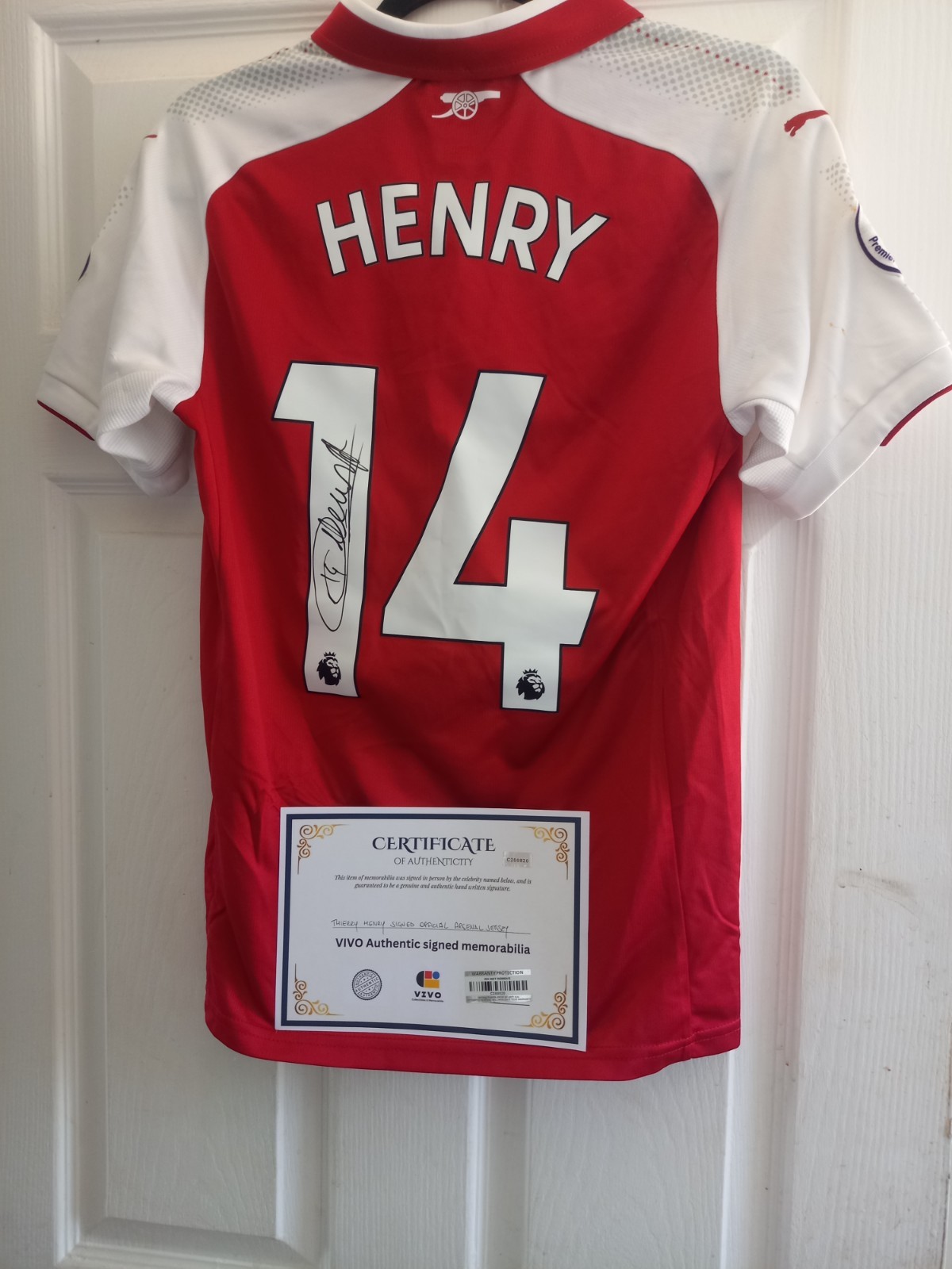 THIERRY HENRY Arsenal Signed Football Shirt Medium RARE*COA for sale on Ebay