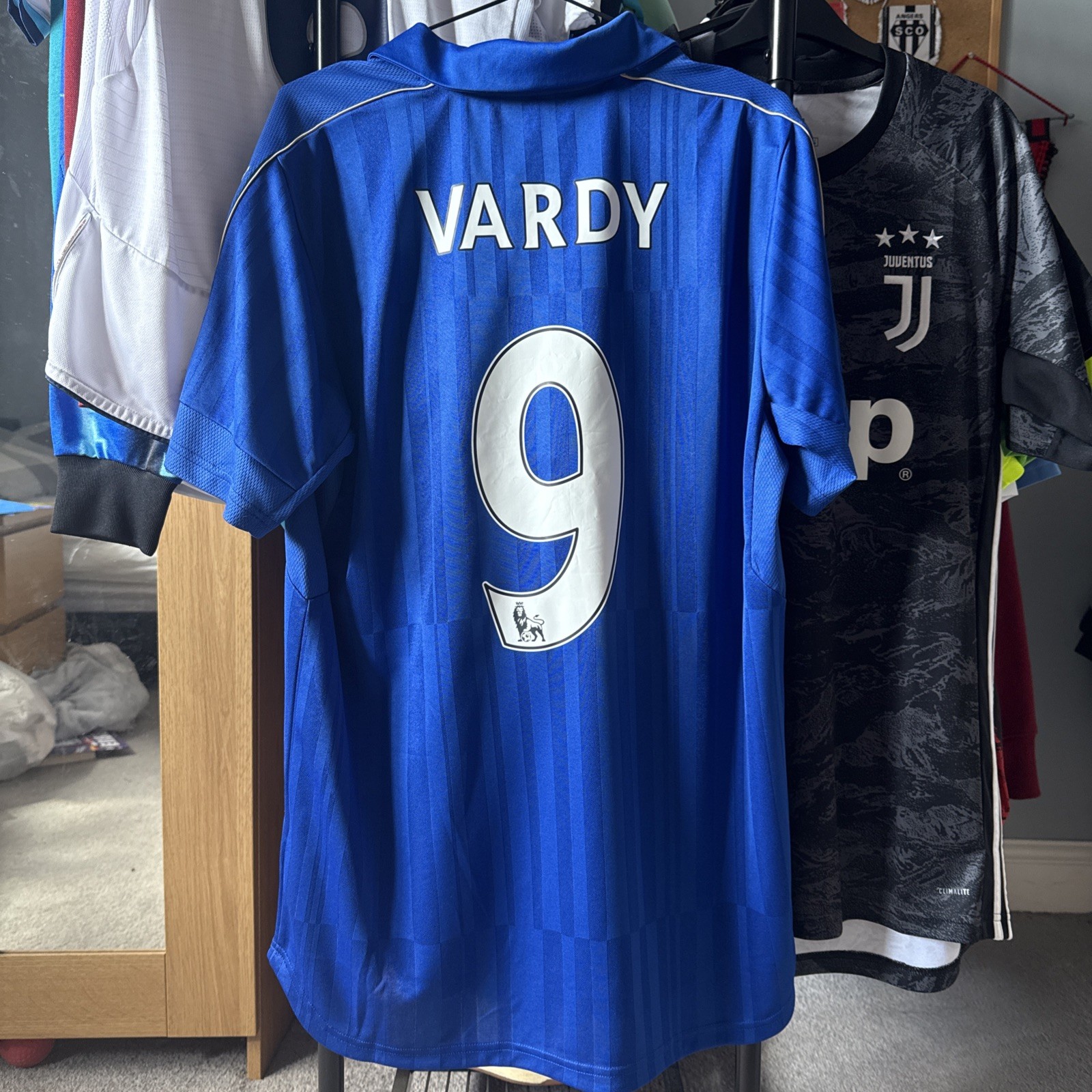 Leicester City Vardy 9 Jersey 2016/2017 Home Football Mens Shirt Large Vintage for sale on Ebay