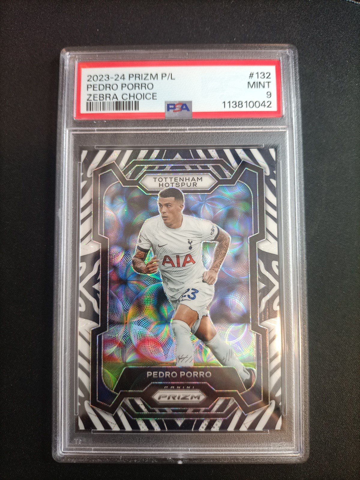 Panini Prizm 2023-24 Pedro Porro Zebra /15 Psa 9 Tottenham for sale on Ebay