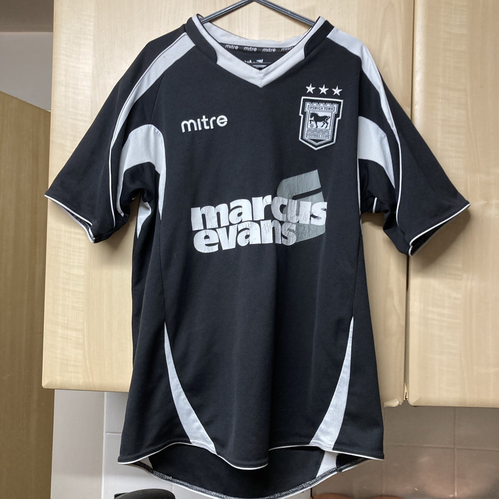 Vintage Ipswich Town Black & White Trim Away Shirt 2011/12 Medium  Made By Mitre for sale on Ebay