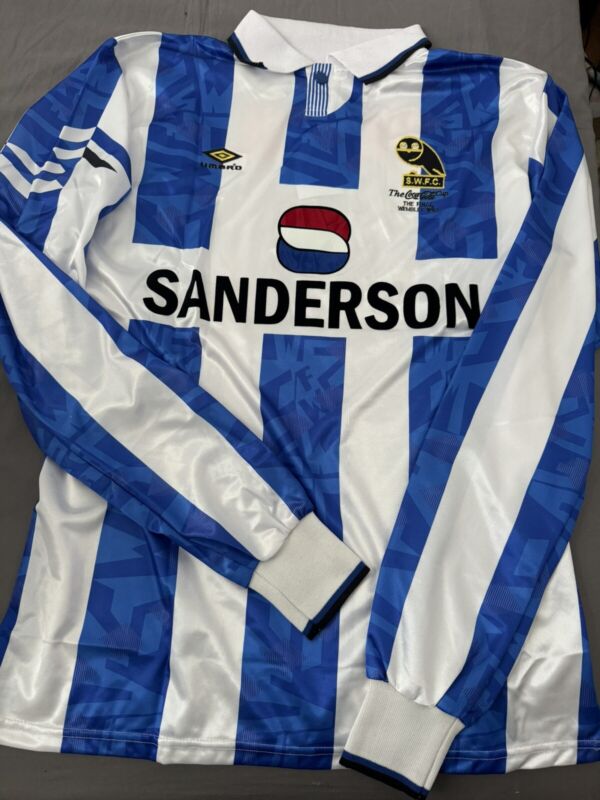 Sheffield Wednesday style 1993 Coca Cola Cup Final concept Shirt. Waddle 8 (L) for sale on Ebay