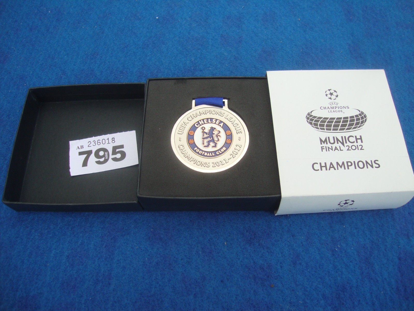 (795)  CHELSAE FC UEFA CHAMPIONS LEAGUE 2011-2012 MEDAL  NEW IN BOX  for sale on Ebay