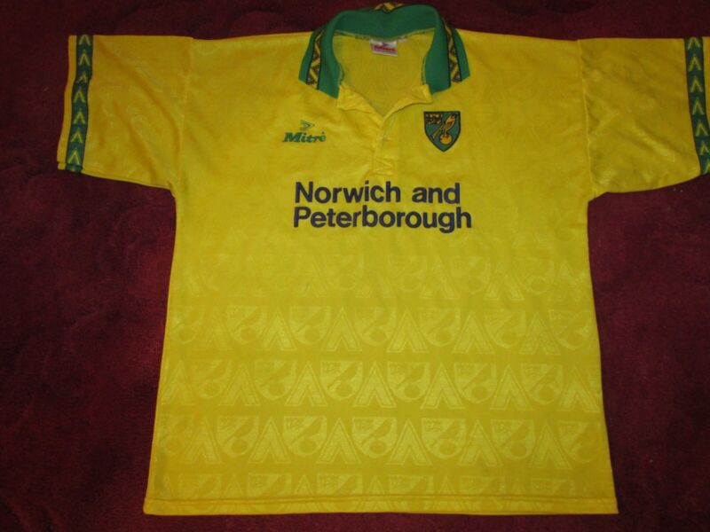 Norwich City FC Home Shirt 1994-96 Mitre Size XL for sale on Ebay