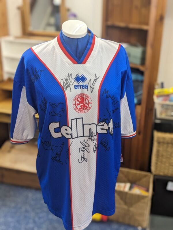 Signed Middlesbrough football club 1997 1998 Away Shirt XXL for sale on Ebay