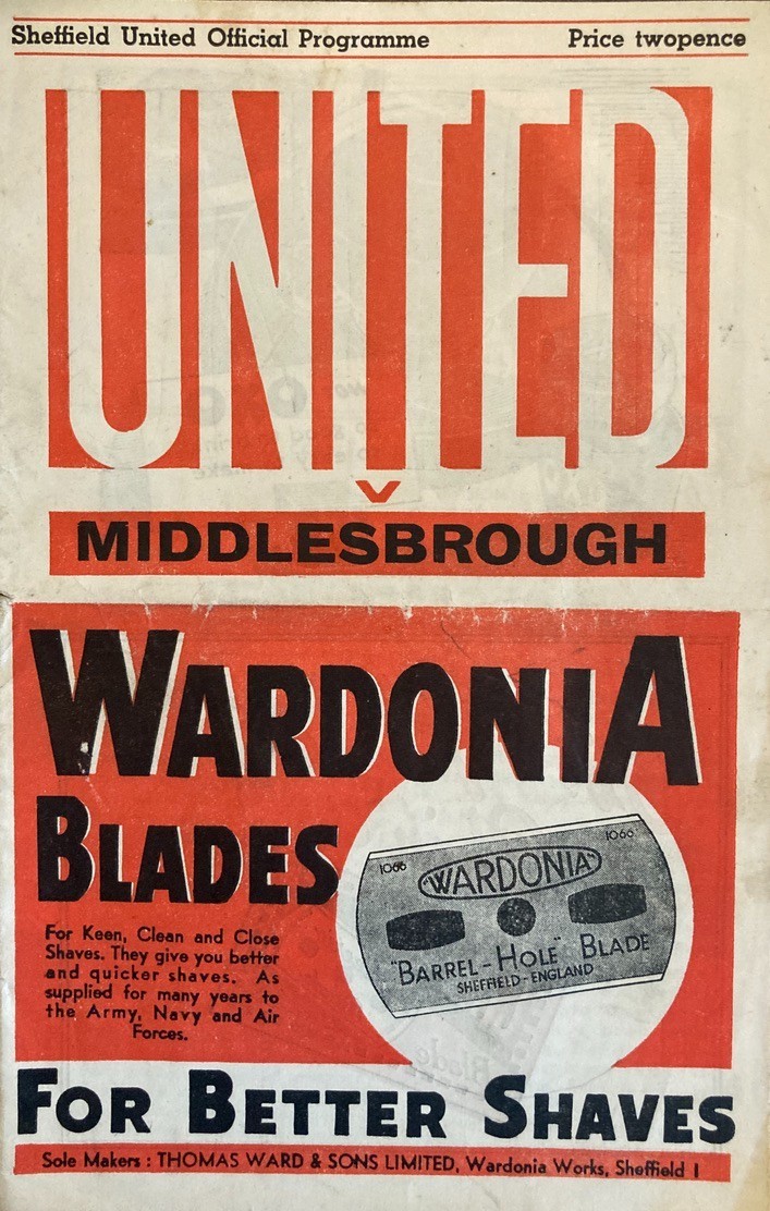 Sheffield United v Middlesbrough Div 1 1946/47 for sale on Ebay
