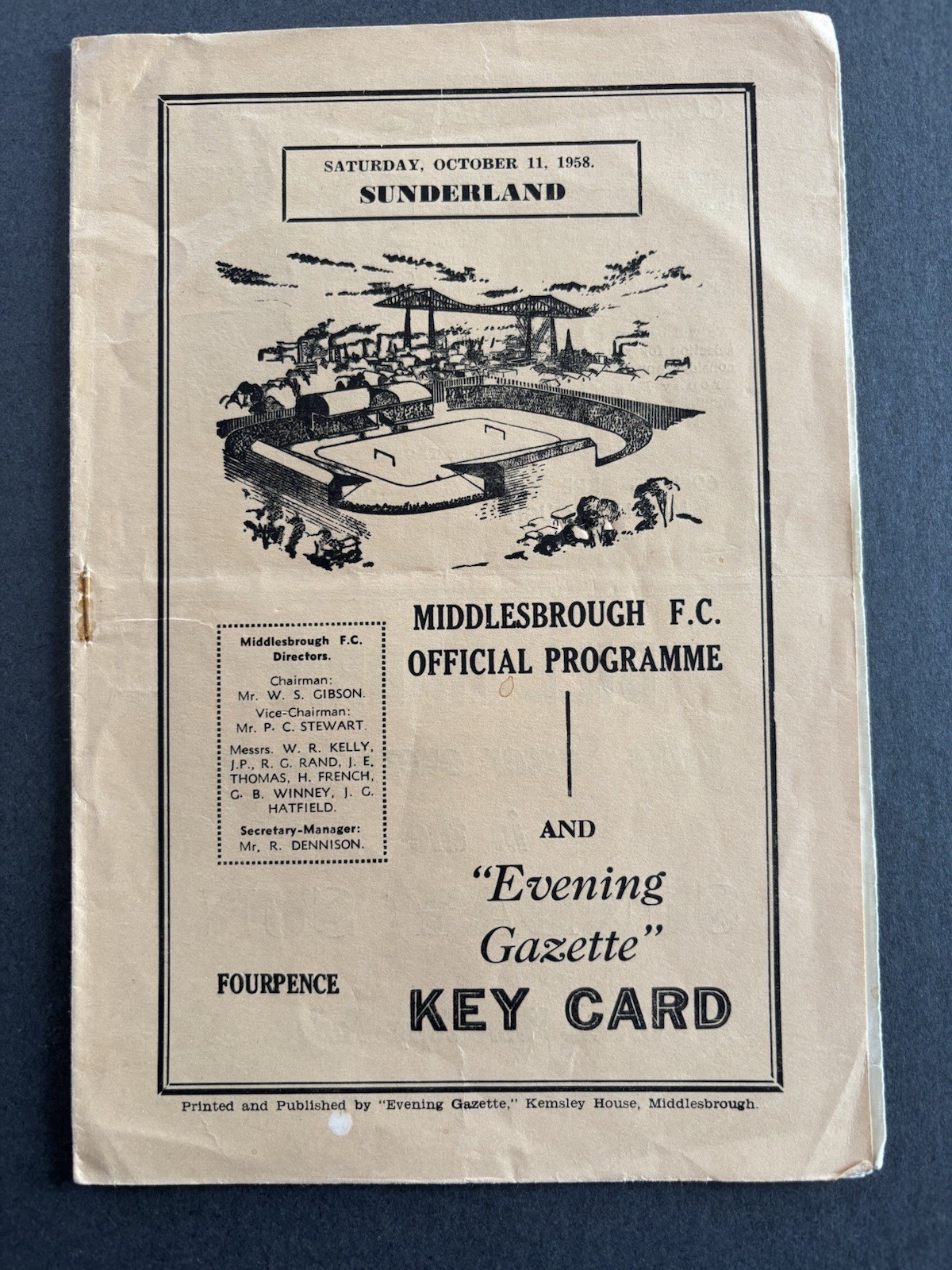 Rare Middlesbrough FC V Sunderland Programme October 1958 League Division 2 for sale on Ebay