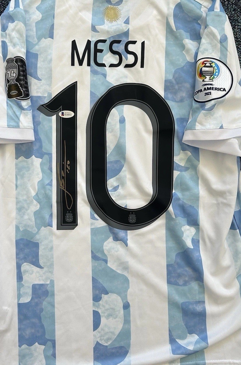 Authentic Signed Lionel Messi 2021 Copa America Final Argentina Shirt Beckett for sale on Ebay