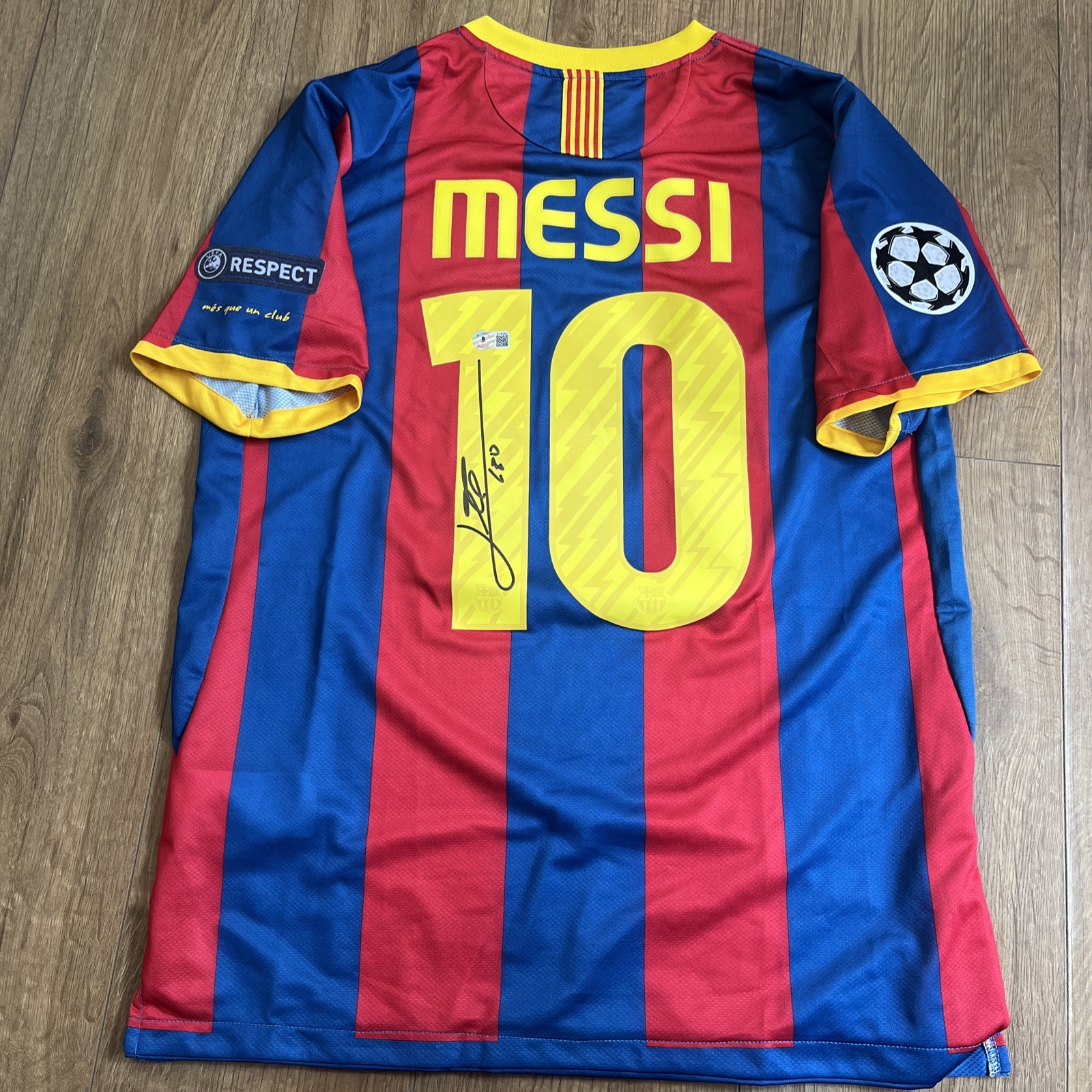 Lionel Messi Original Hand Signed Barcelona Jersey Beckett BAS sticker for sale on Ebay