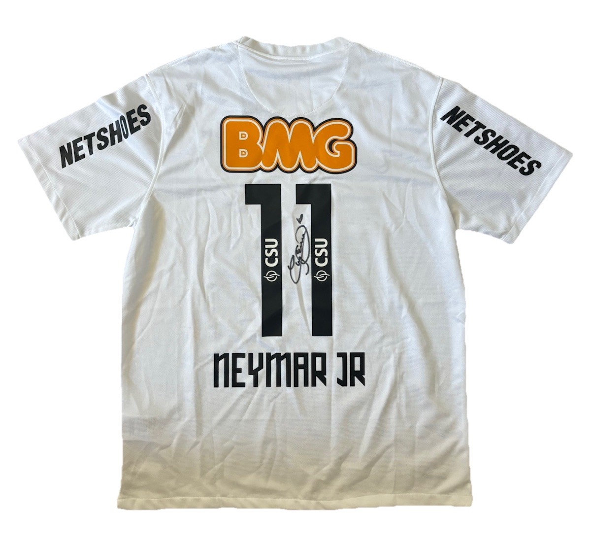 NEYMAR JR Signed OFFICIAL RETRO SANTOS FC White Nike Soccer Jersey RARE*COA for sale on Ebay