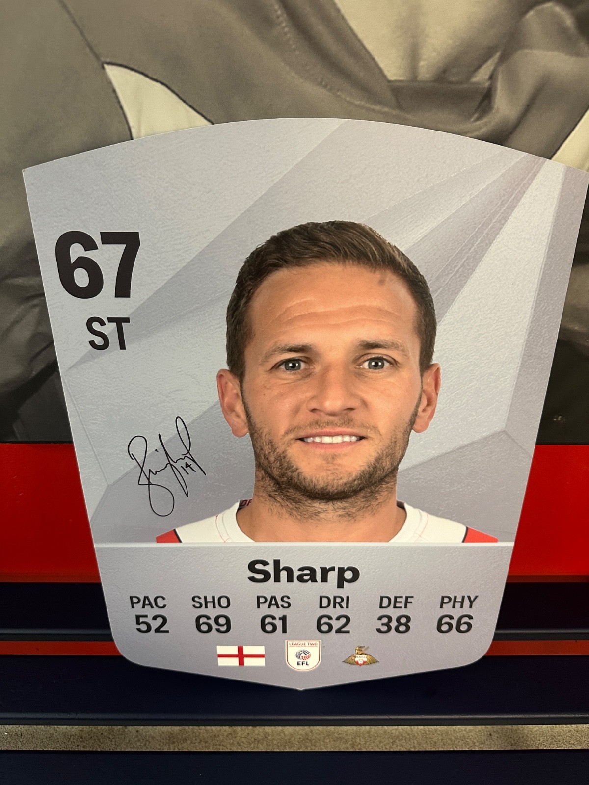 Signed giant Billy Sharp EAFC25 player card - Doncaster Rovers for sale on Ebay
