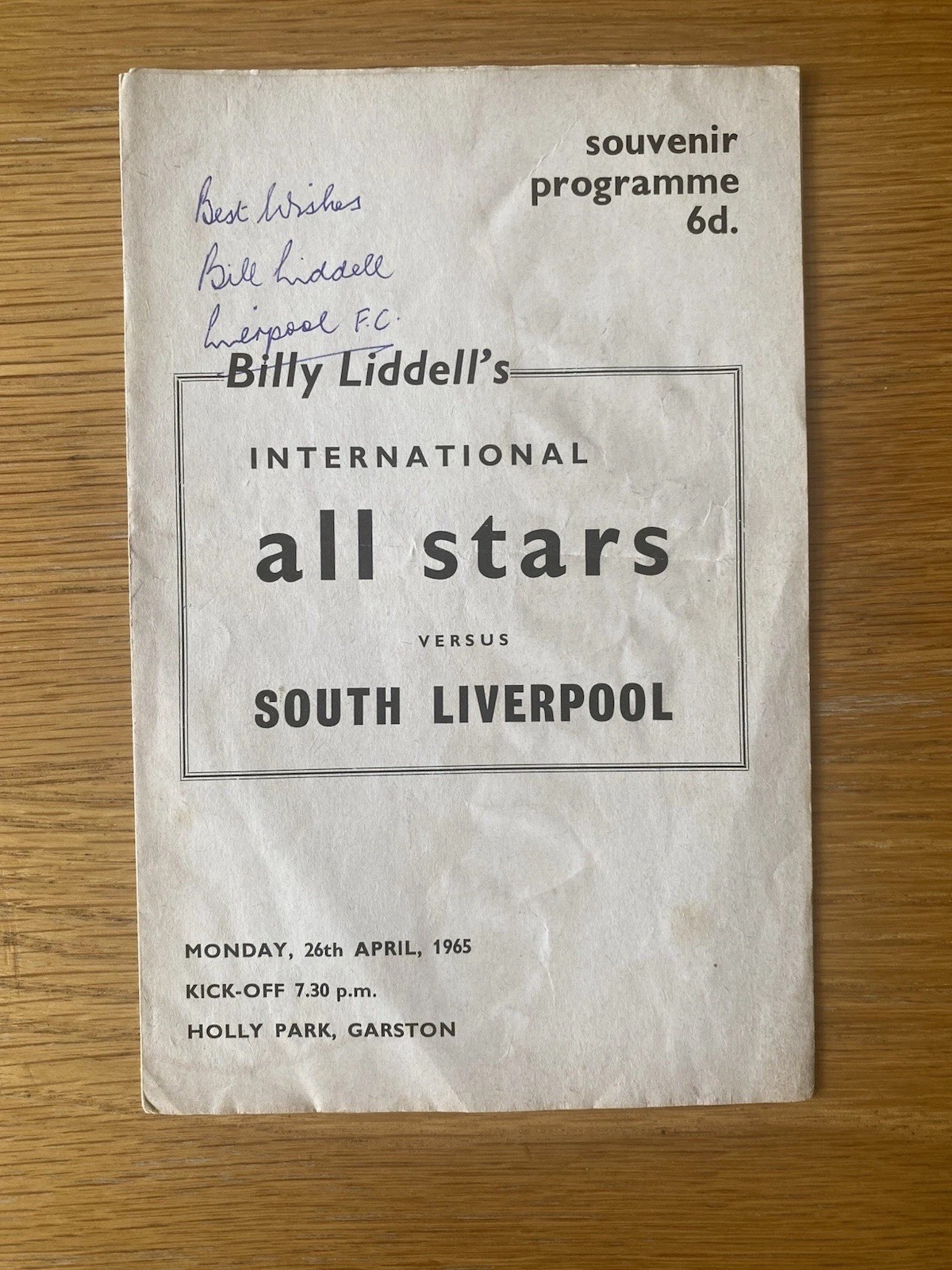 Billy Liddell Liverpool Signed Charity Match Programme 1965 for sale on Ebay