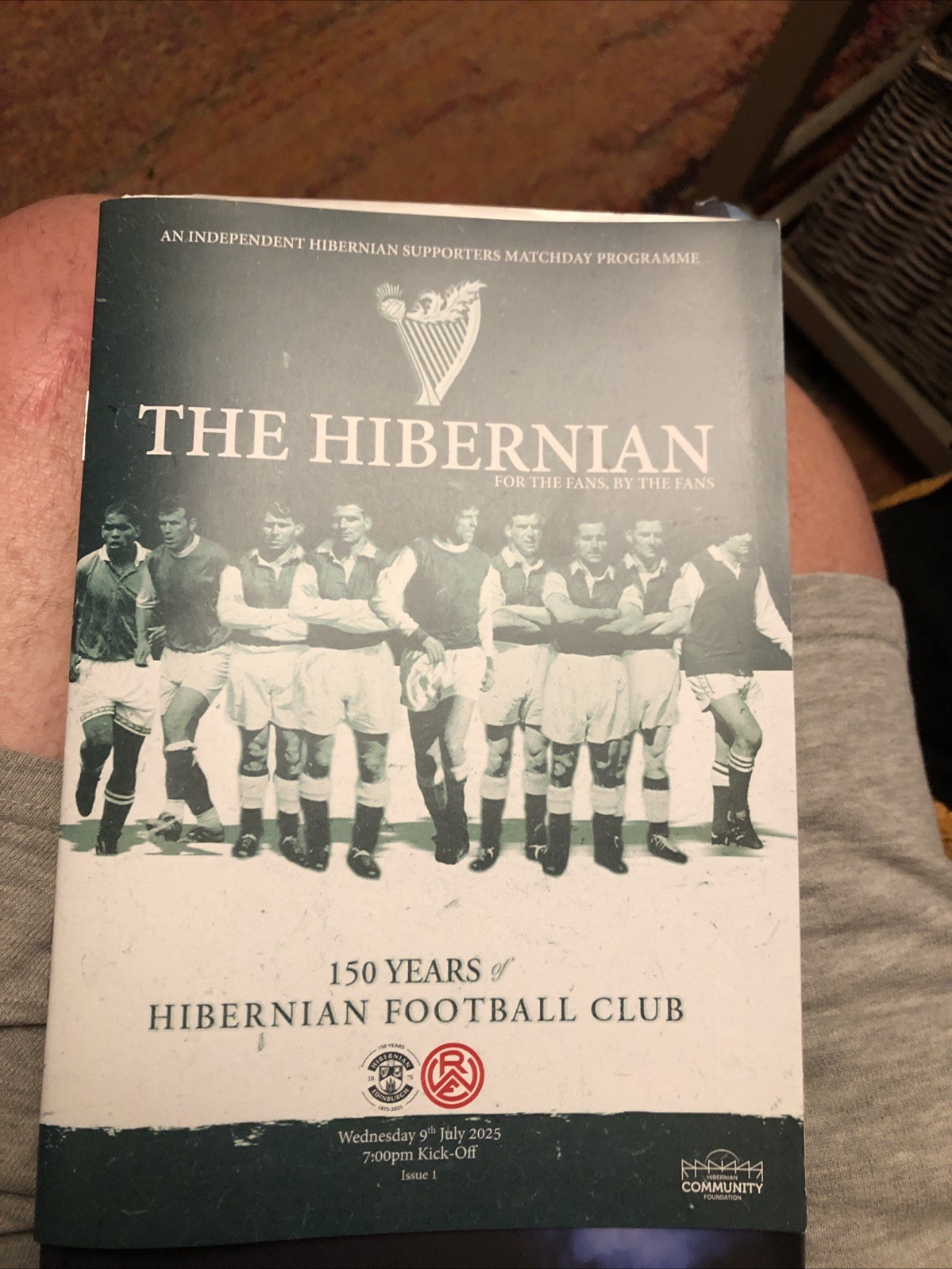 Hibs Hibernian VRot Weiss Essen 150th Anniversary Friendly Match Programme for sale on Ebay