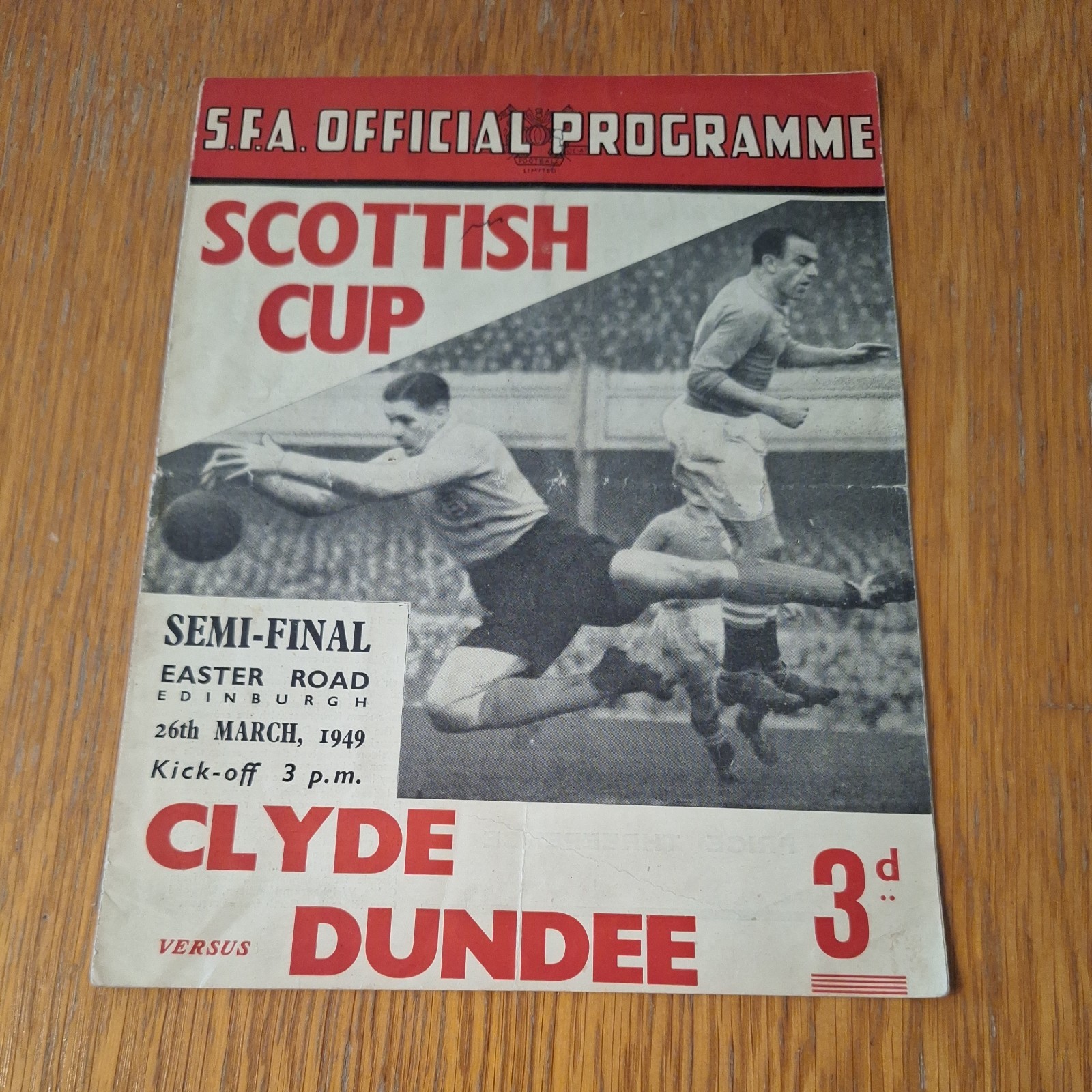 Clyde v Dundee 1949 Scottish Cup Semi Final original football programme for sale on Ebay
