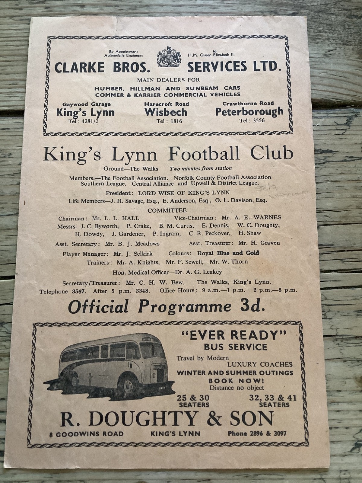 21 February 1959 Kings Lynn v Weymouth for sale on Ebay