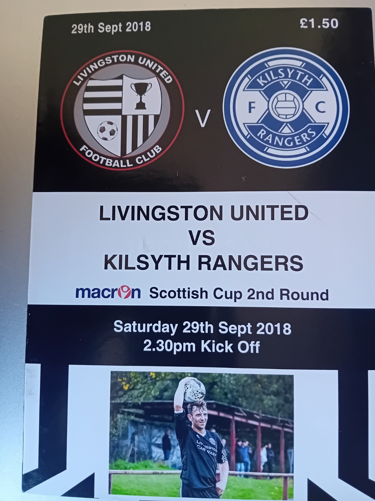 Programme Livingston United v Kilsyth Rangers 29th September 2018 for sale on Ebay