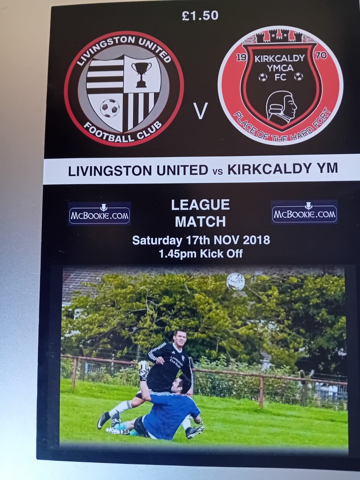 Programme Livingston United v Kirkcaldy YMCA 17th November 2018 for sale on Ebay