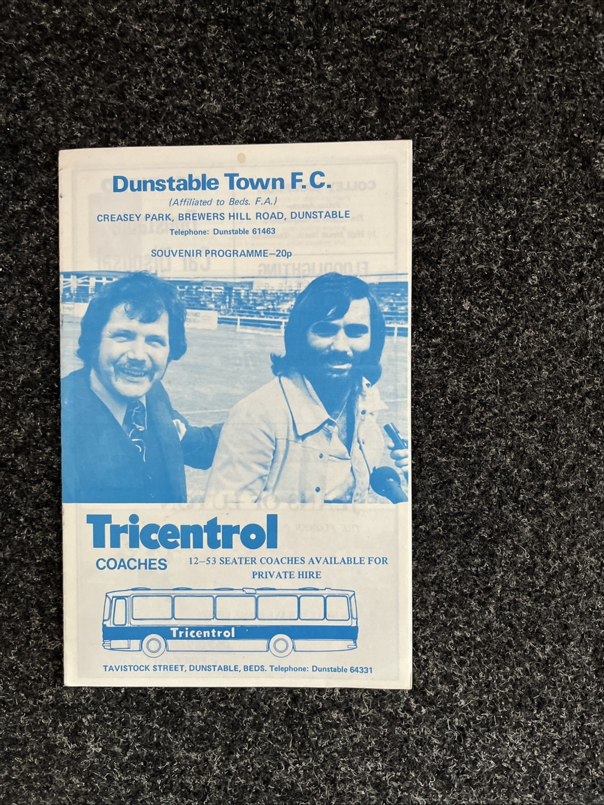 DUNSTABLE TOWN V LUTON TOWN FOOTBALL PROGRAMME 29 Oct 1975   GEORGE BEST PLAYING for sale on Ebay
