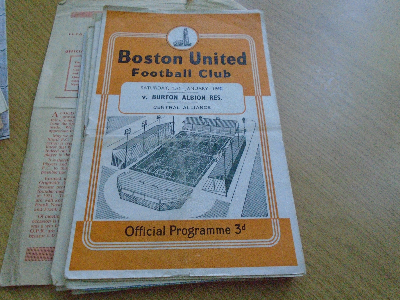 BOSTON UNITED V BURTON ALBION RESERVES 1960-1 CENTRAL ALLICANCE for sale on Ebay