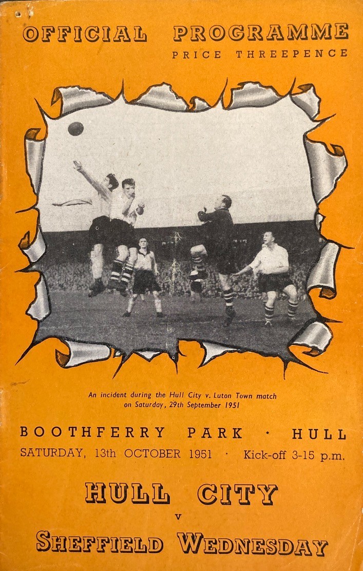 Hull City v Sheffield Wednesday Div 2 1951/52 for sale on Ebay