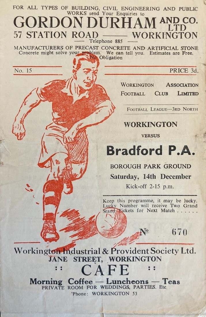 Workington v Bradford Park Avenue Div 3 (N) 1957/58 for sale on Ebay