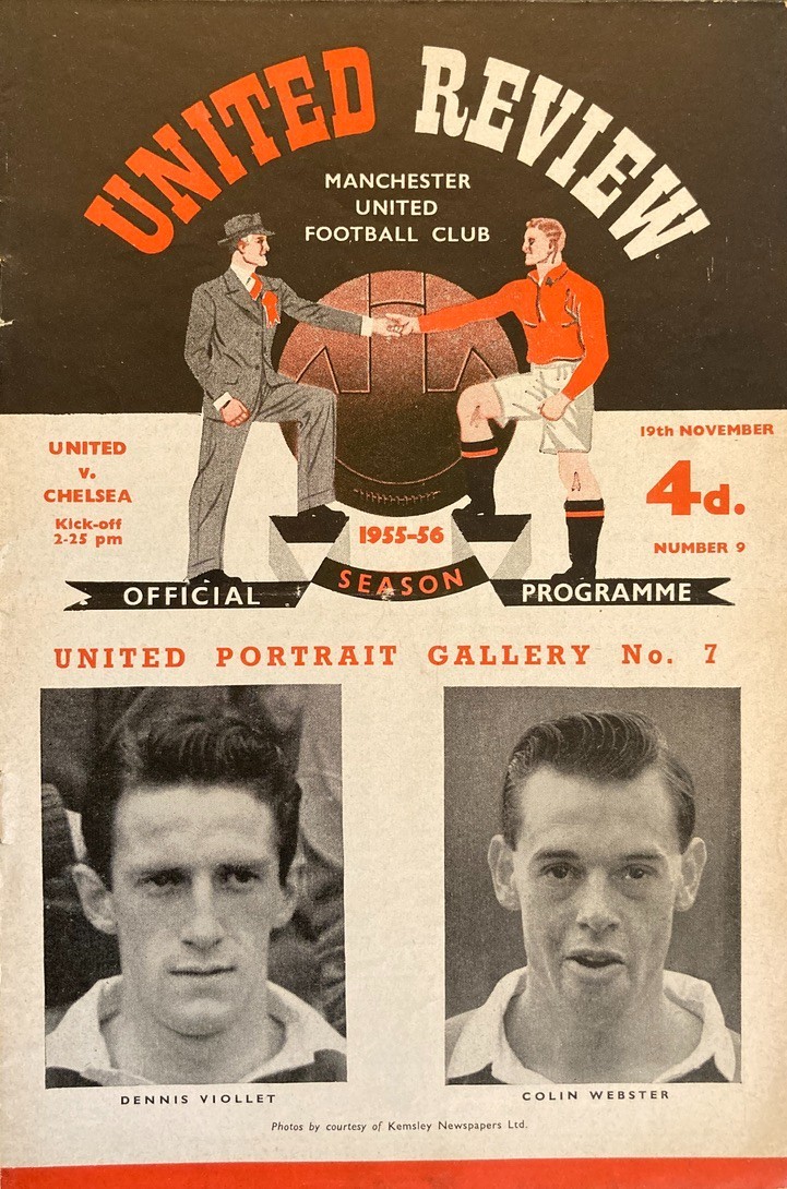 Manchester United (Champions) v Chelsea Div 1 1955/56 for sale on Ebay