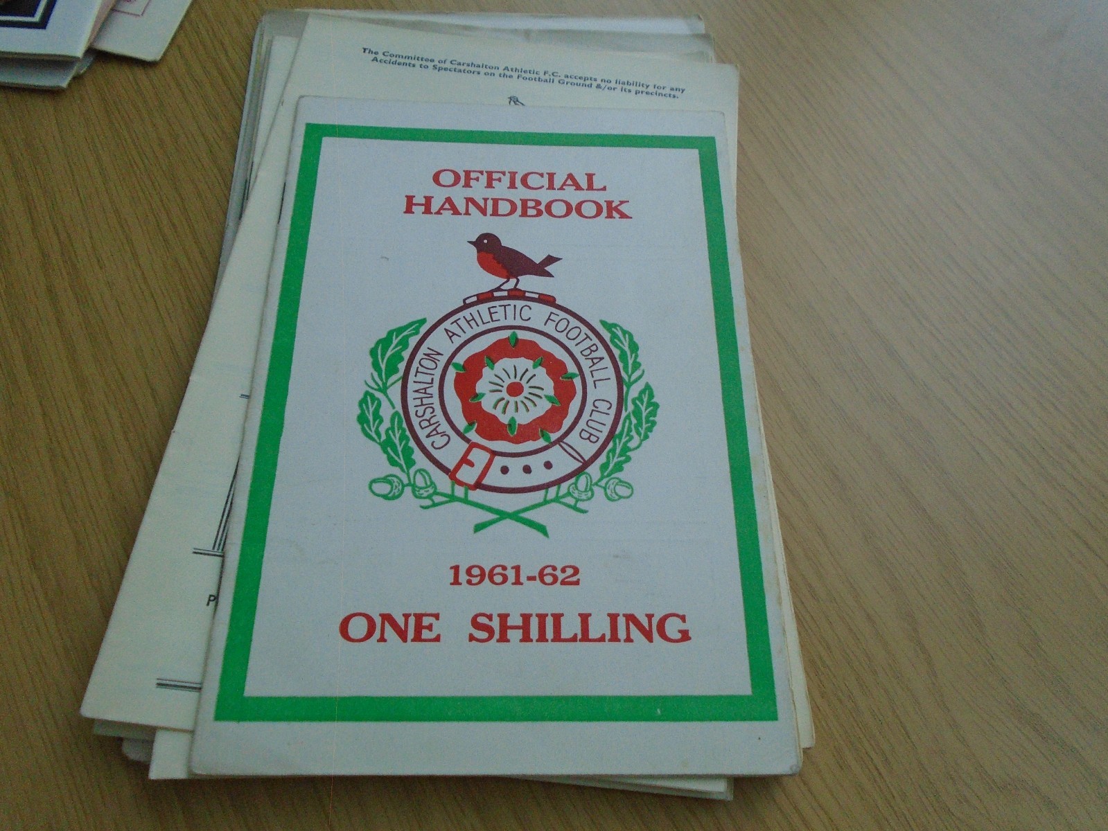 CARSHALTON ATHLETIC FC. OFFICIAL HANDBOOK 1961-62 for sale on Ebay