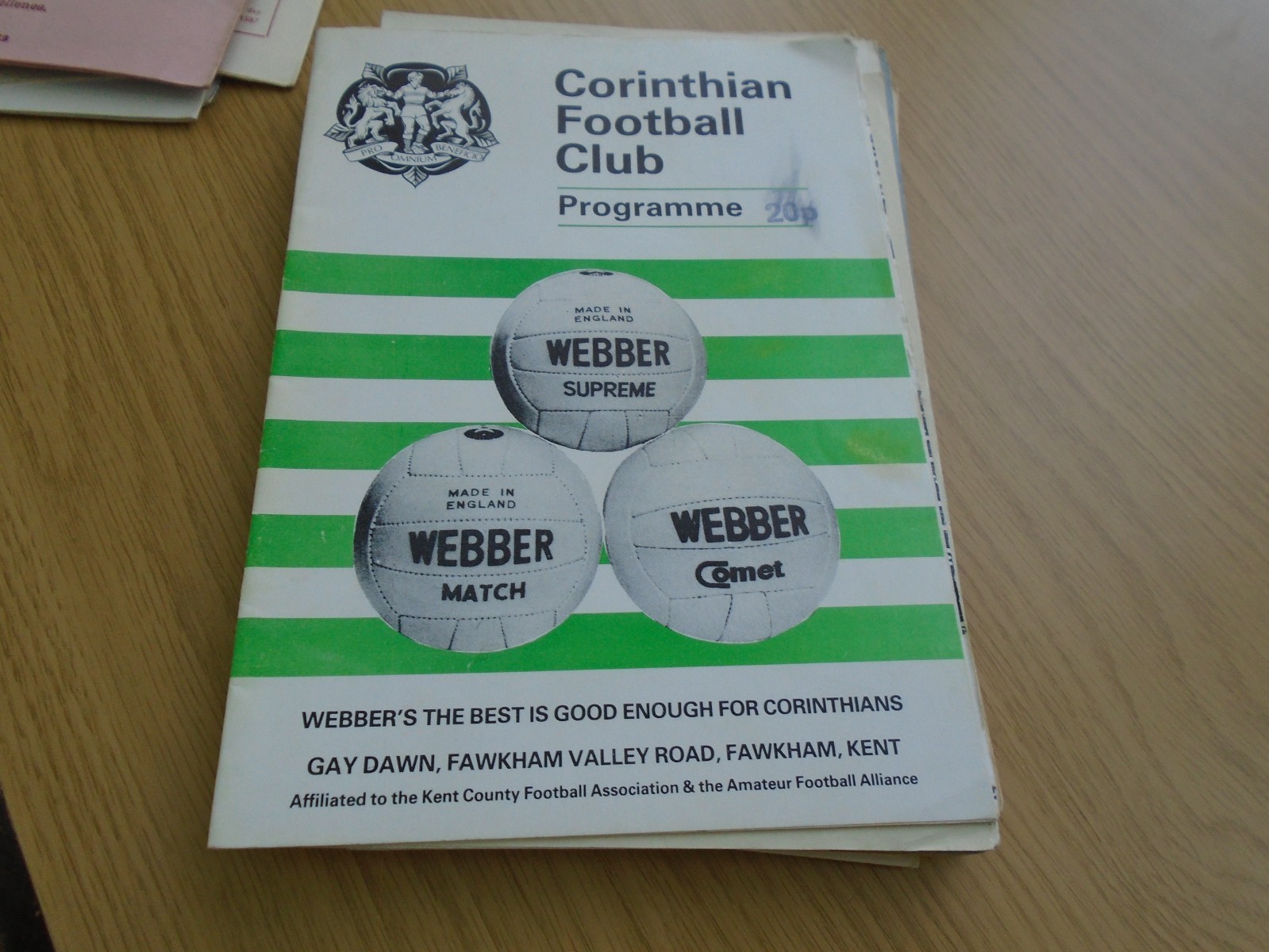 CORINTHIAN  V GILLINGHAM 1985  FRIENDLY for sale on Ebay