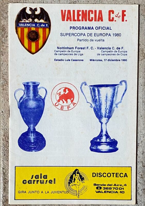 UEFA SUPER CUP 1980 Valencia v Nottingham Forest Mint Condition for sale on Ebay