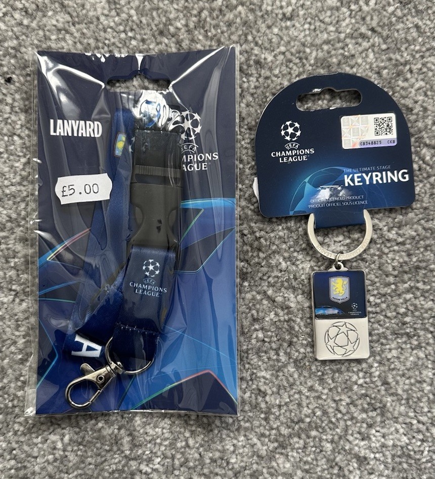 Aston Villa UEFA Champions League Lanyard + Keyring for sale on Ebay