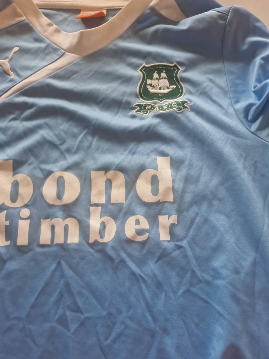 Plymouth Argyle Light Blue Away Shirt. Small for sale on Ebay