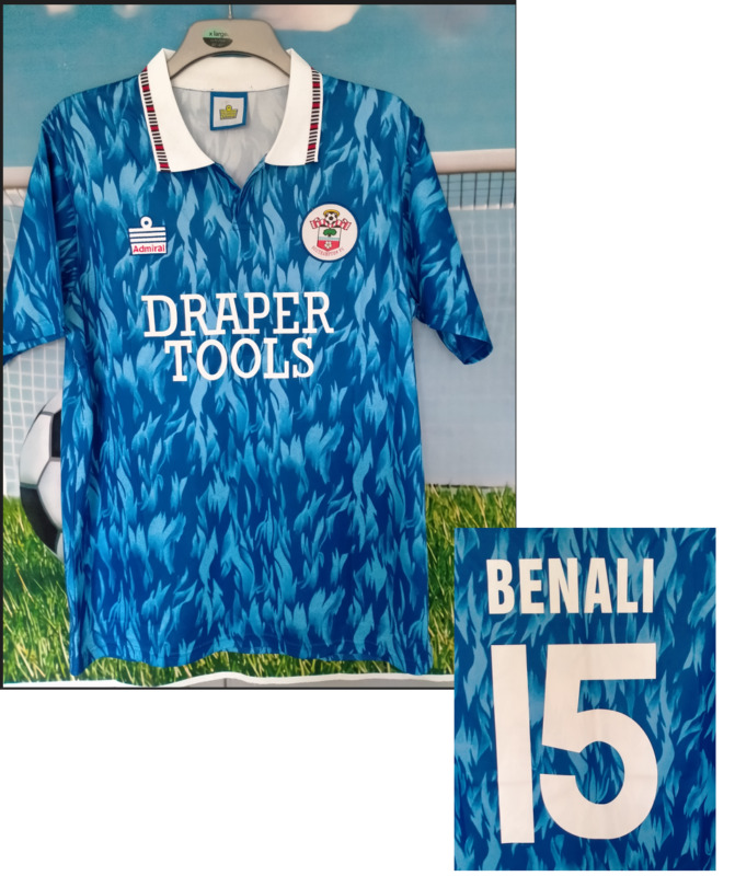 Southampton 1991 92 1993 Away Football Shirt jersey SAINTS LARGE BENALI 15# for sale on Ebay