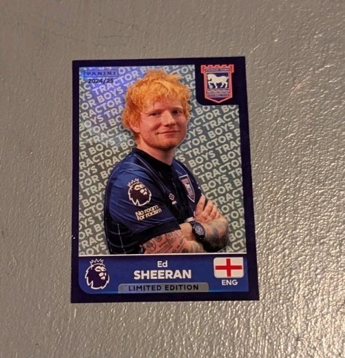 Ed Sheeran Ipswich Town 2024/25 Limited Edition Panini Sticker New Rare for sale on Ebay