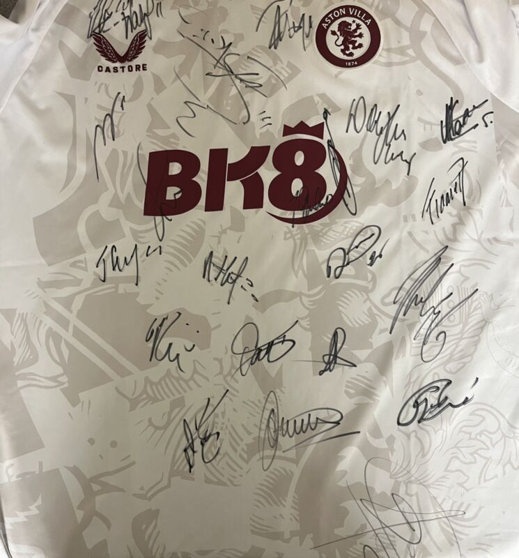 Aston Villa Squad Signed Away Shirt 23/24 wCOA for sale on Ebay