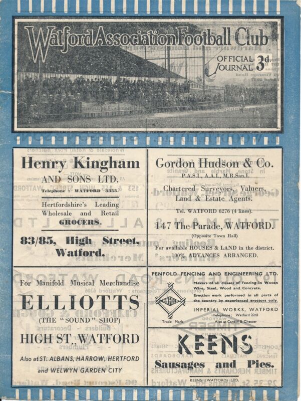 Watford v Cardiff City 1946/1947 - Football Programme for sale on Ebay