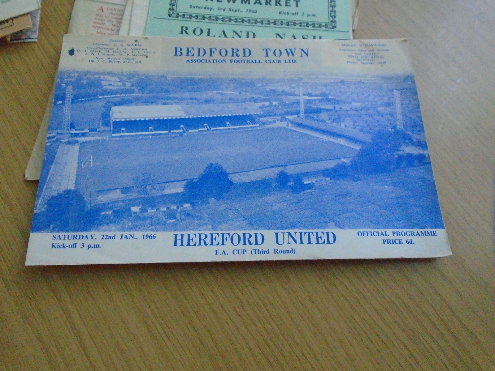 BEDFORD TOWN V HEREFORD UNITED 1965-6 FA CUP 3RD ROUND for sale on Ebay