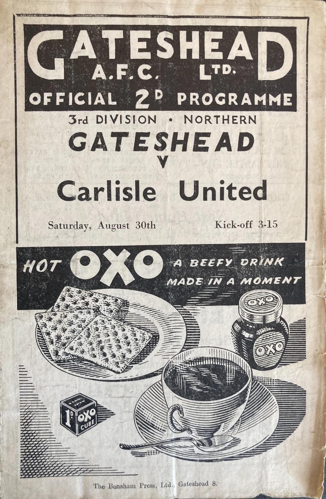 Gateshead v Carlisle United Div 3 (N) 1947/48 for sale on Ebay