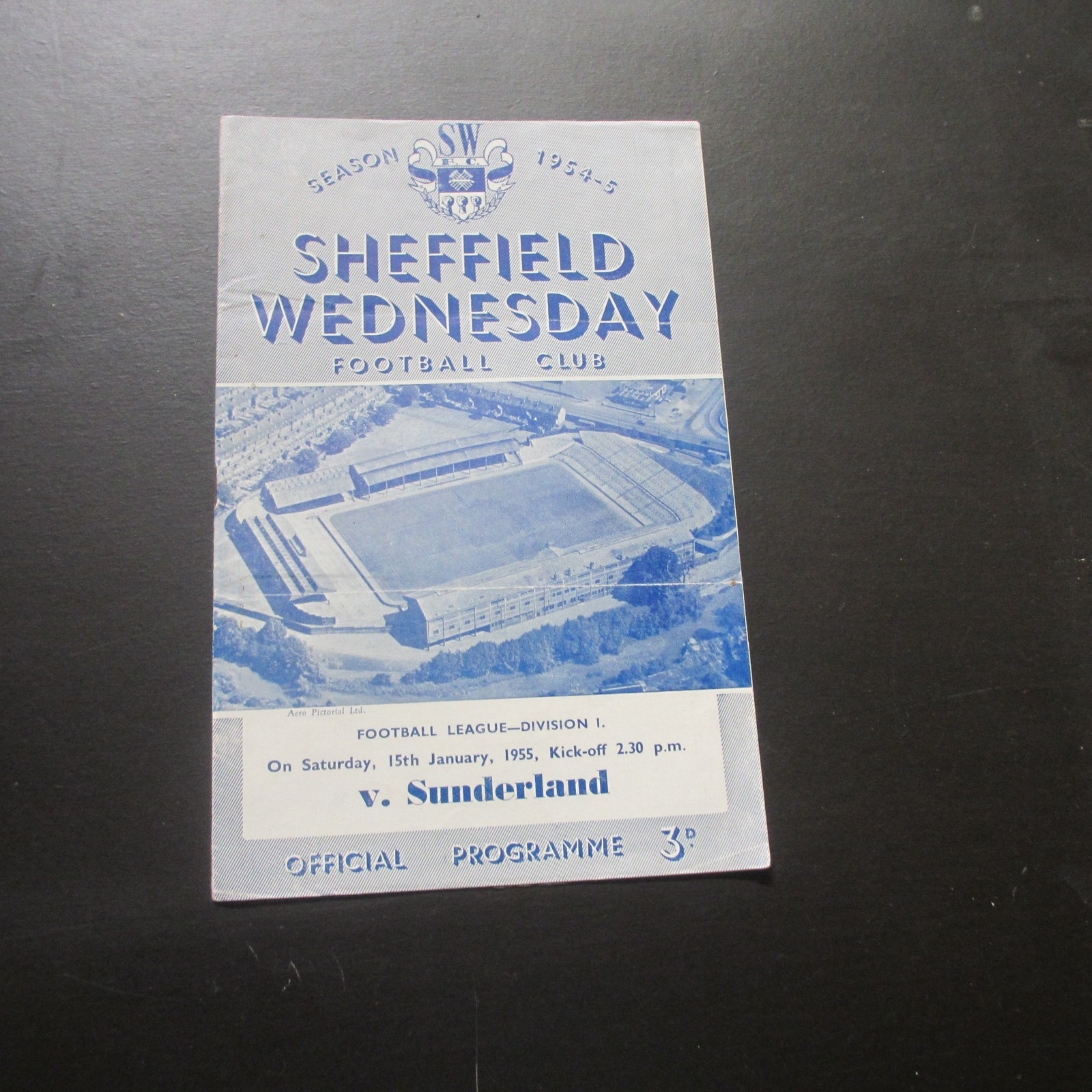 Sheffield Weds v Sunderland Div 1 1954/5 for sale on Ebay