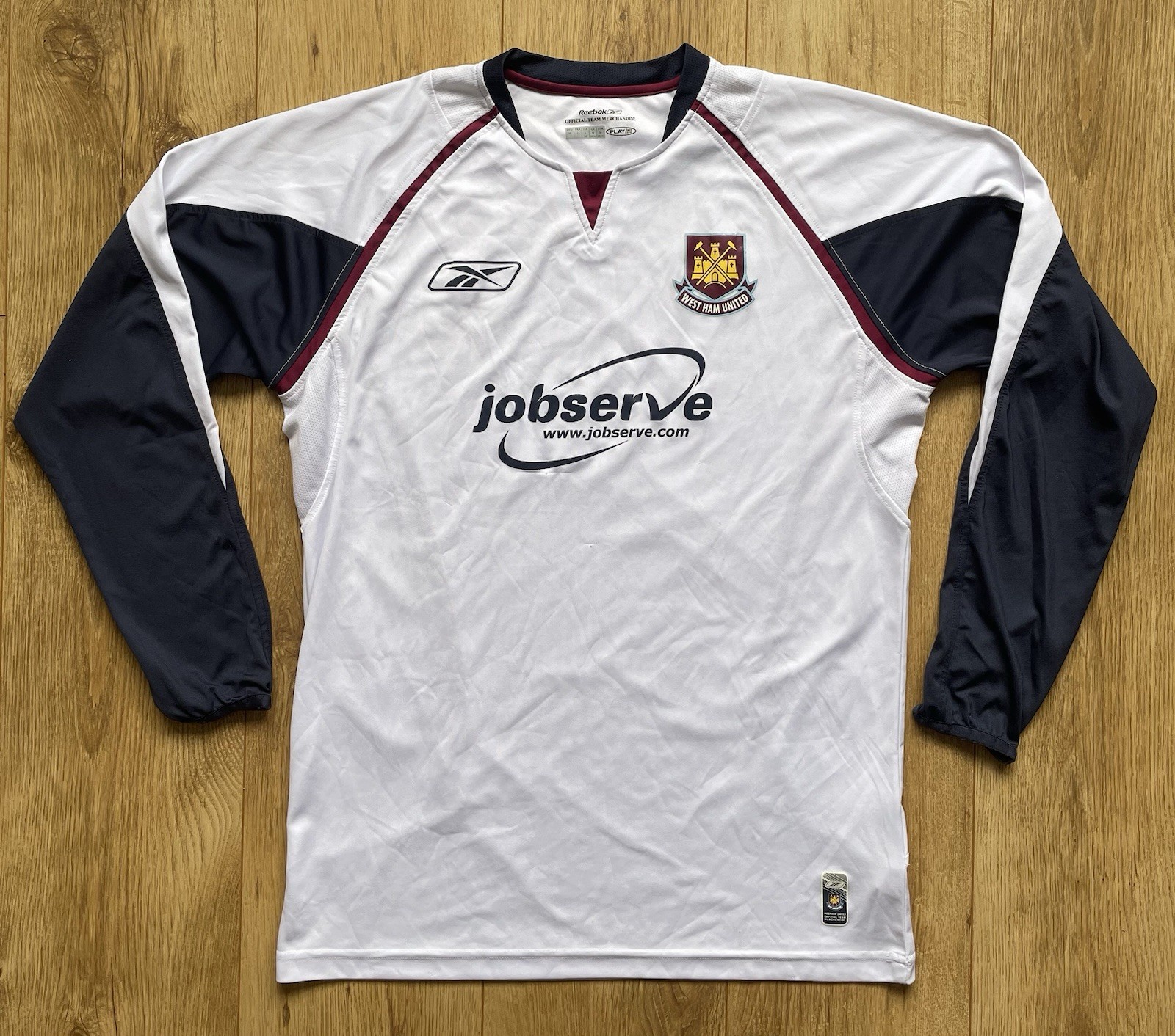 West Ham United Long Sleeve Away Shirt From 2005/06 Large  for sale on Ebay