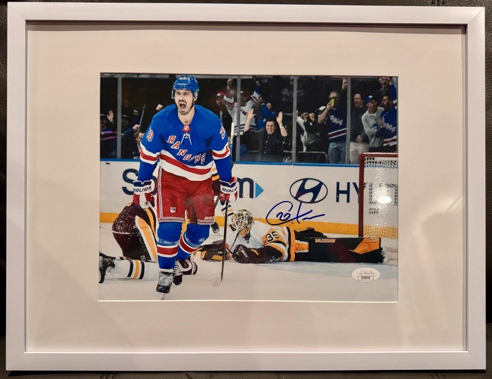 NEW YORK RANGERS CHRIS KREIDER SIGNED AUTO PHOTO FRAMED HD GLASS 12x16 WITH JSA for sale on Ebay
