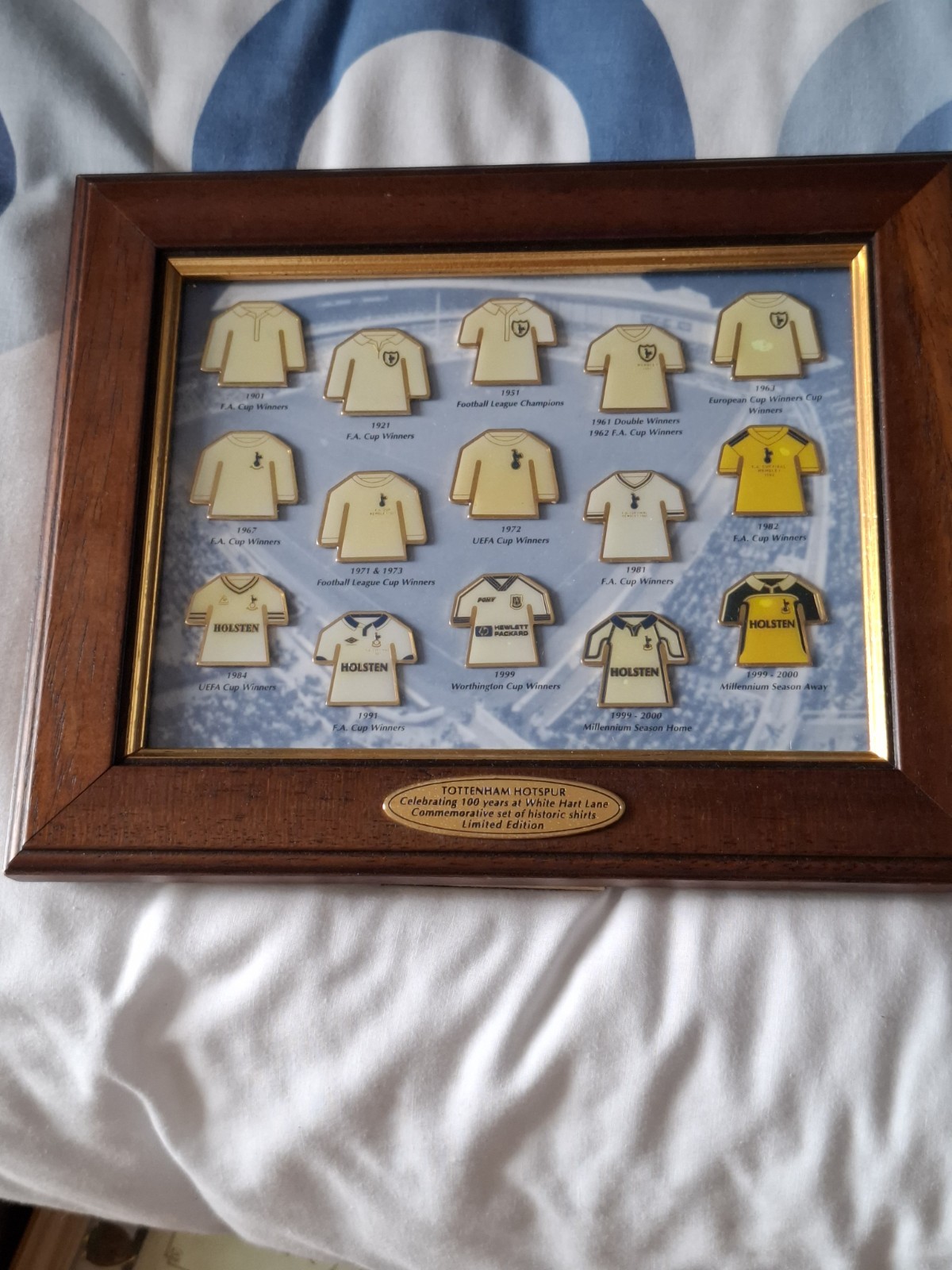 Tottenham Hotspur Framed Badge Collection Various Kits And Honours  for sale on Ebay