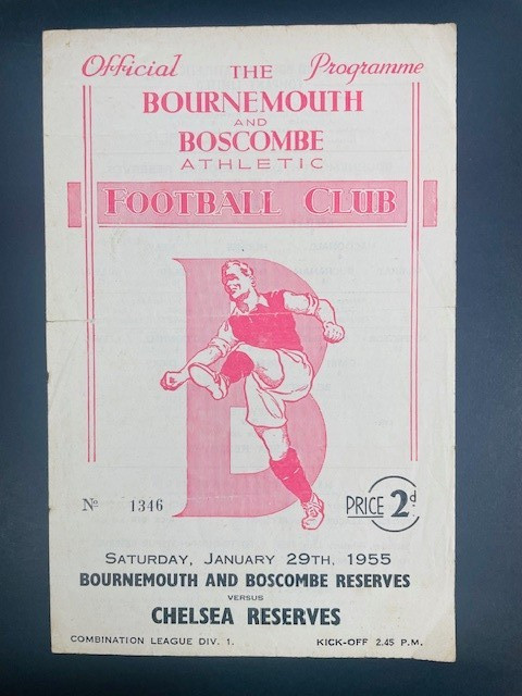 1954/55 BOURNEMOUTH RESERVES V CHELSEA 29-01-1955 COMBINATION LEAGUE DIVISION 1 for sale on Ebay