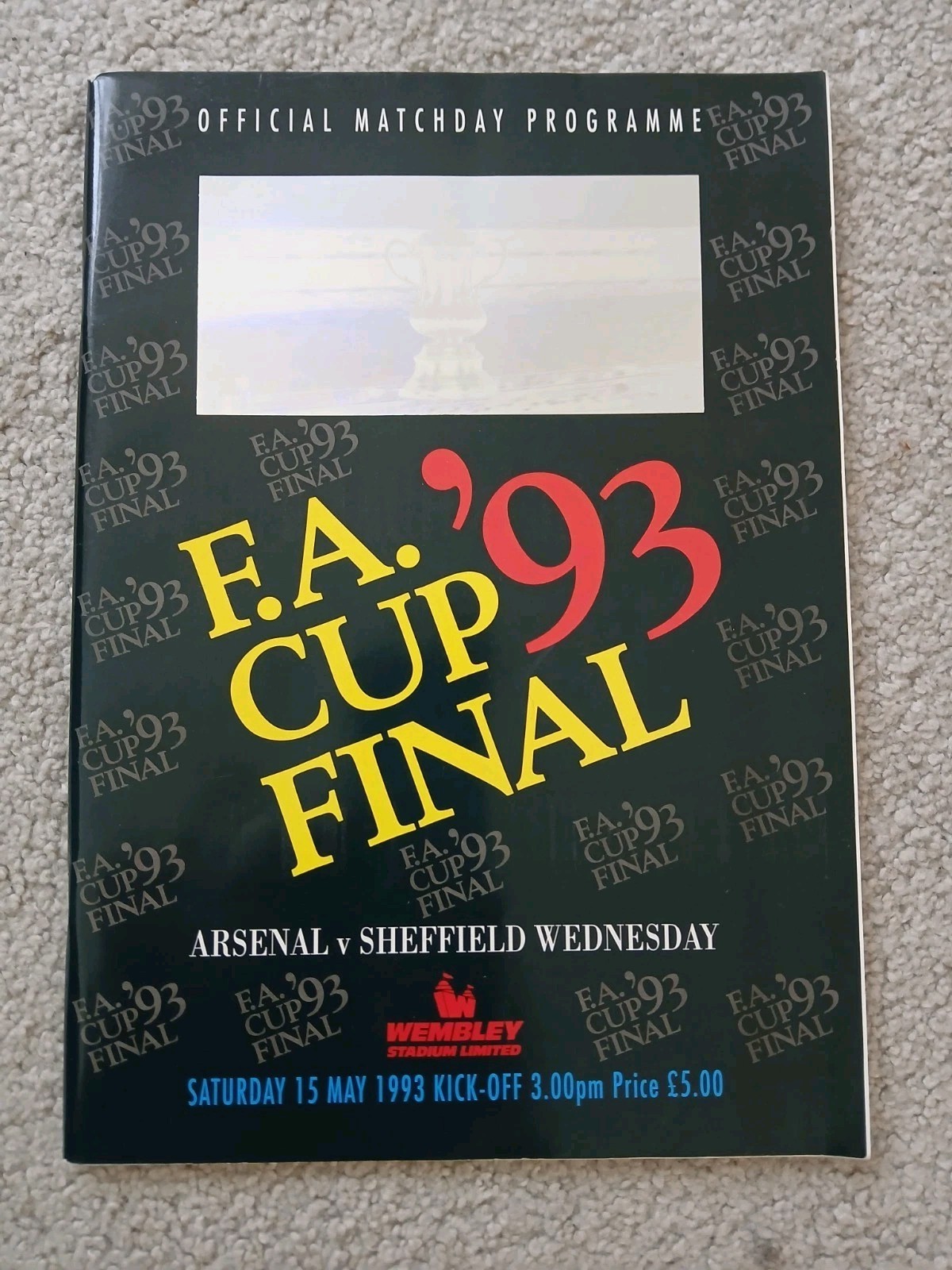 Arsenal Fc AFC v Sheffield Wednesday 15/05/1993 FA Cup Final Programme & Ticket. for sale on Ebay