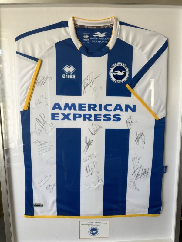 Brighton&Hove American Express albion fc offical replica shirt 1/2013  signed for sale on Ebay